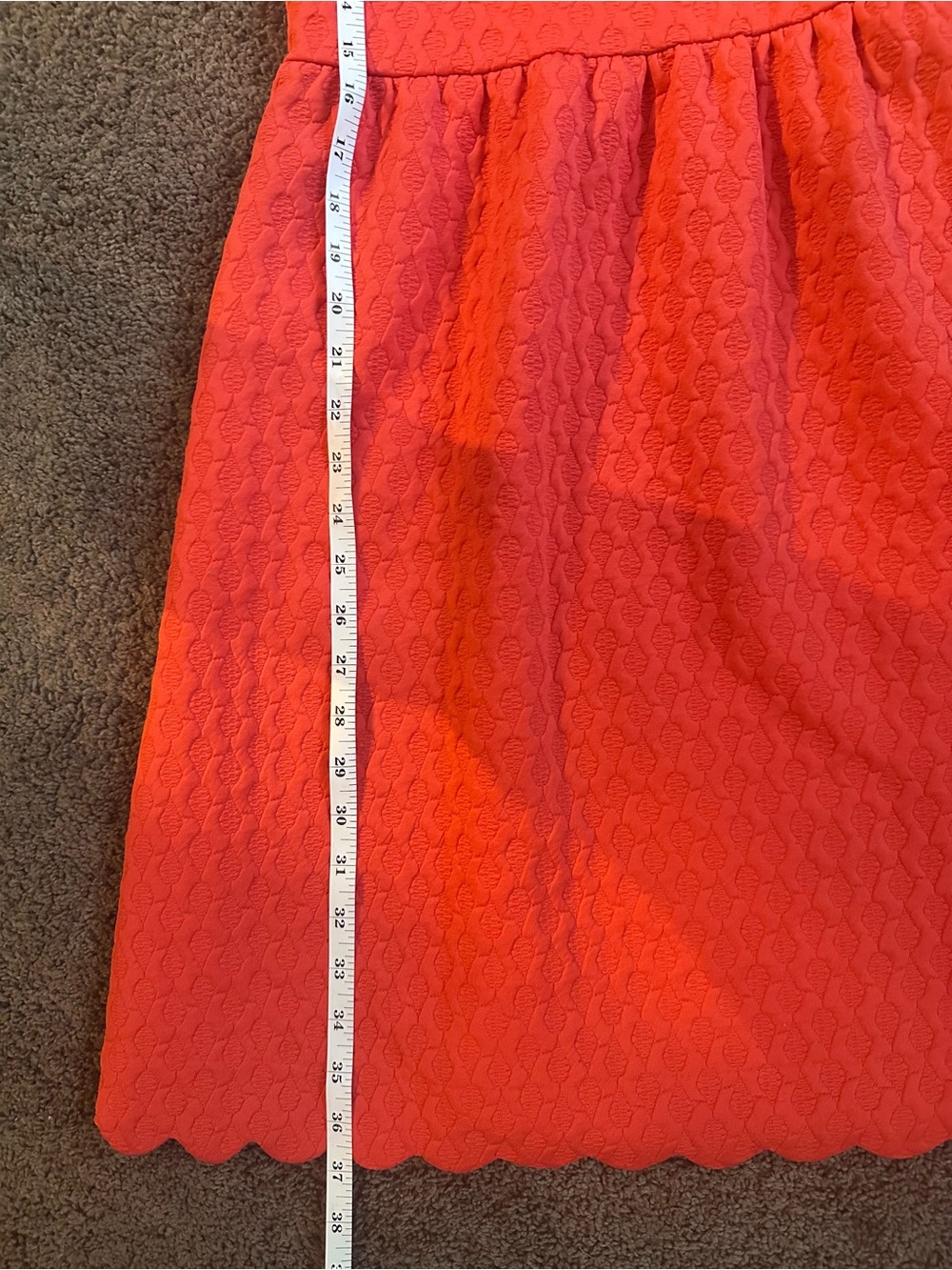 Maeve Coral Scoop-Neck Textured Mini Dress - Picture 5 of 9